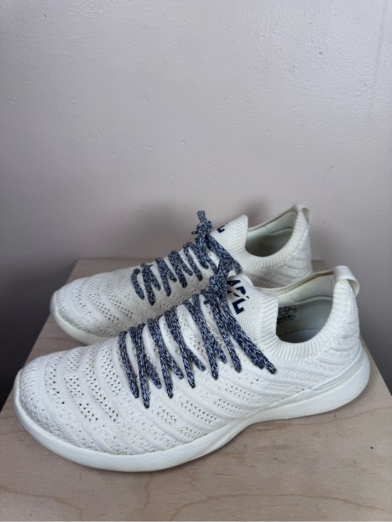 APL Shoes - APL TechLoom Wave Cream Knit Sneakers Navy Accent Laces 8